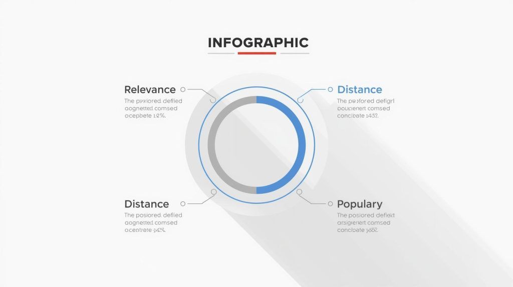 infografic cu relevanță, distanță și popularitate – factori SEO local