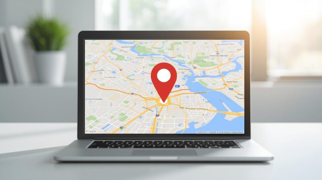 optimizare SEO locală – hartă oraș cu pin de localizare